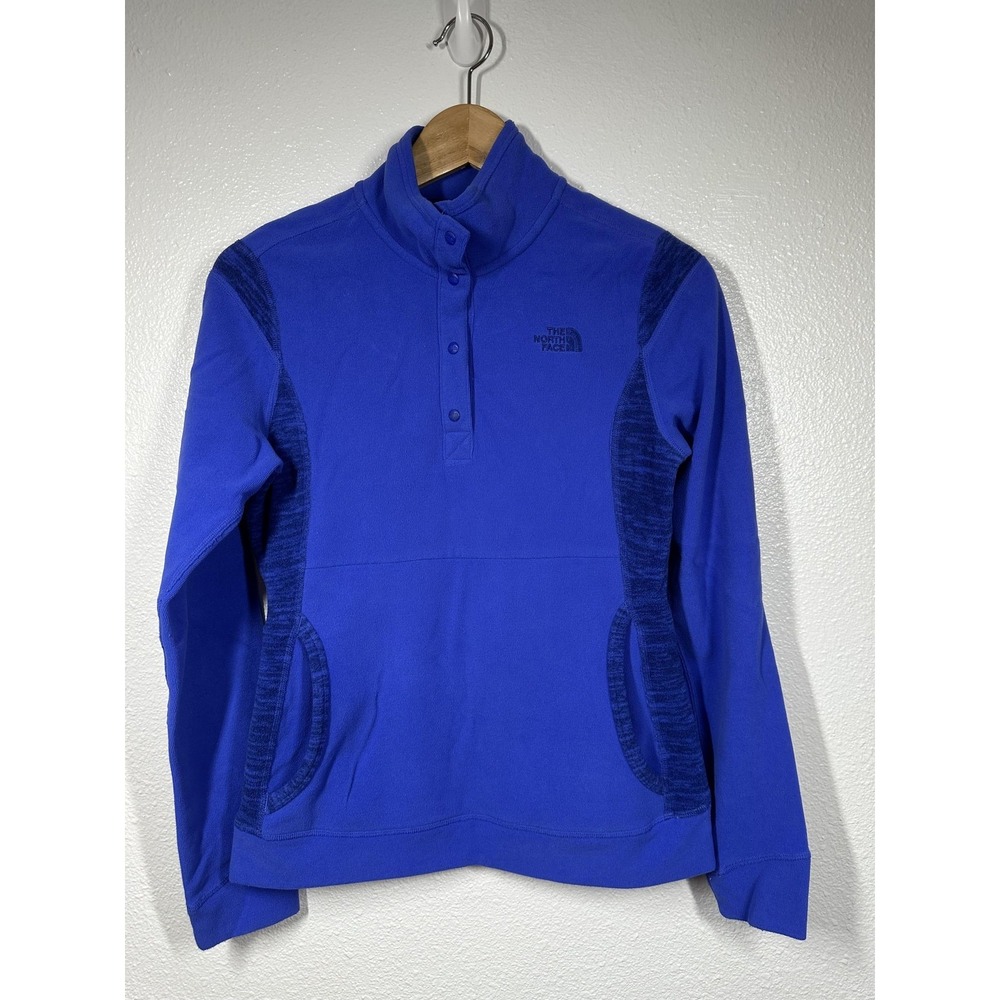 North‎ Face Pullover Womens XS Blue Fleece Quarter Snap Sweatshirt Outdoor Warm
